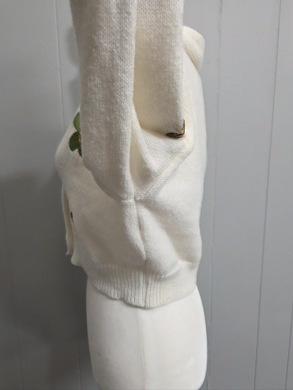 ROMWE White & Cream Bee And Flower Cardigan Size M - Picture 5 of 9